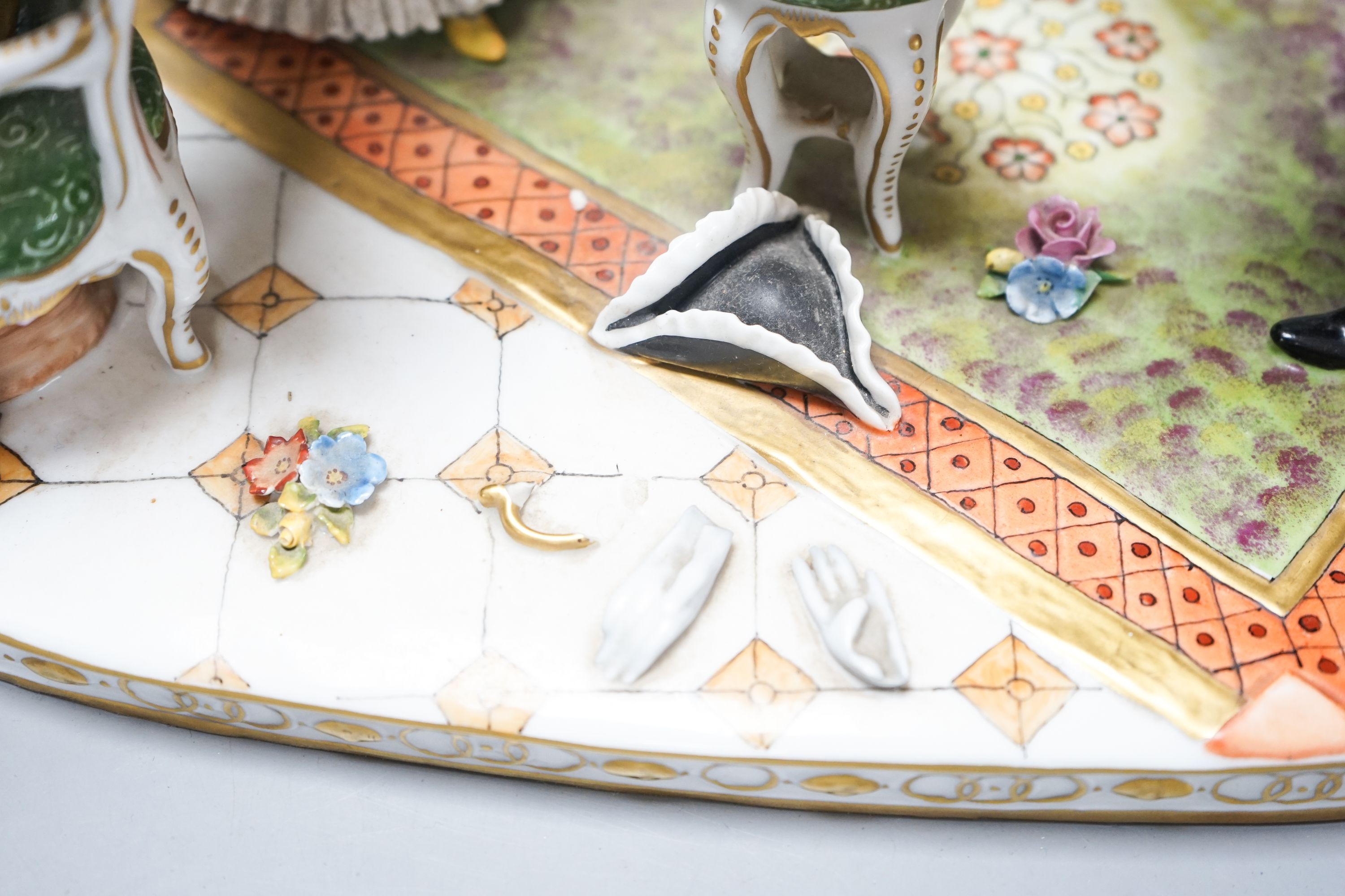 A large German porcelain ‘Blindman’s bluff’ group 46cm